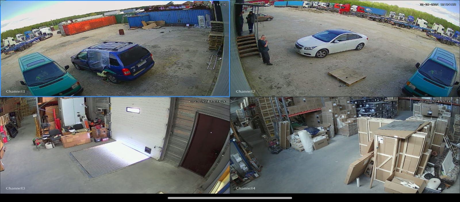 Камера под потолком склада