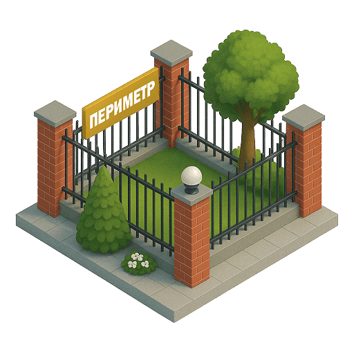 По периметру